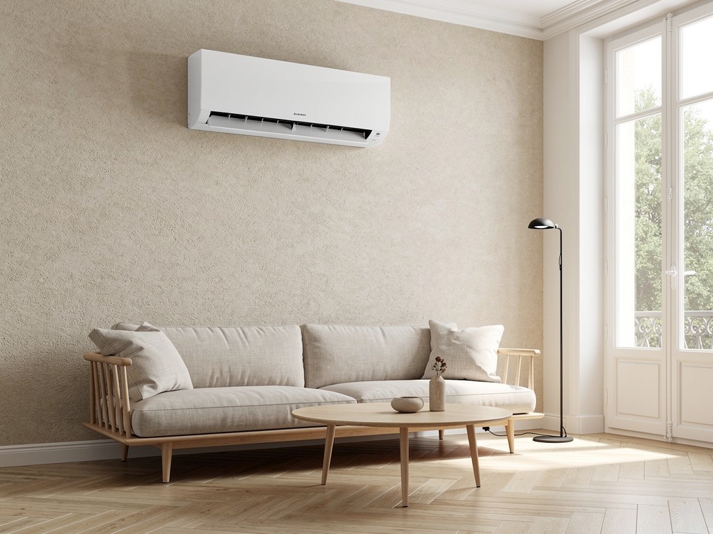 Climatisation murale dans un salon climatisation salon mur crepi